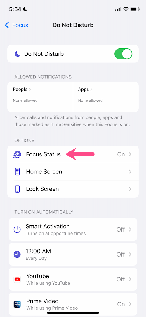 What Does Share Focus Status Mean on iPhone?